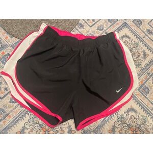 Nike Dri-FIT Tempo Running Shorts Womens Large Black Pink White Athletic Gym